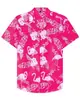 Camisa masculina de praia transfronteiriça com impressão digital 3D, tendência personalizada, folhas havaianas, flor, top versátil