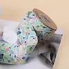 Cinta de impresión Bosque de Hojas Verdes estilo coreano pintura al óleo lazo DIY accesorios para el cabello flor regalo decoración de pastel correa