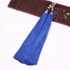 Pingente Decorativo Pequeno com Borla de Contas de Jade Feito à Mão Poliéster Vertical 18cm Estilo Chinês Pequeno Presente Borla