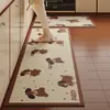 Tapete de Cozinha Estilo Desenho Animado Absorvente de Água e Resistente à Sujeira Macio Tapete de Chão de Lama de Diatomáceas Doméstico Separação Seco e Úmido Tapete Antiderrapante para Cabelo