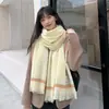Cachecol de Cashmere Espesso Xadrez Bigodes Curtos Feminino Outono e Inverno Estilo Japonês Fofo ins Estilo Coreano Versátil Fashionável para Estudantes