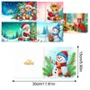 Tarjetas de Felicitación Navideñas Populares Transfronterizas Multiserie Hechas a Mano con Diamantes Juego de 9 Piezas con Sobres Pegatina de Diamante Dibujos Animados Juego de 6 Piezas