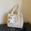 Bolsa de almuerzo de pana de gran capacidad para mujer, nuevo diseño moderno y elegante 2026, bolsa tipo tote portátil, bolsa para lonchera de estudiante