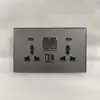 Interruptor de Pared para Hogar de Vidrio Templado Interruptor para Hotel Boutique Plata Estrella Enchufe USB Panel de Interruptores de Comercio Exterior