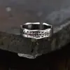 Anillo de plata de ley S925 del Dios de la Riqueza de las Cinco Direcciones Taoísta, joyería metafísica y de energía de cinabrio estilo chino vintage, anillo abierto simple