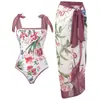 2025 nuevo traje de baño retro europeo y americano de comercio exterior traje de baño conservador de una pieza sexy traje de baño para mujer traje de traje de baño con falda de gasa transfronterizo