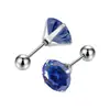 Ventas Directas de Fábrica Transfronterizos Europeos y Americanos Acero de Titanio Redondo Zirconio Estampado Garra Bola Tapón 3-8mm Cristal Aaa Coloridos Pendientes Huazi
