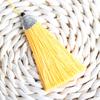 Nuevos accesorios DIY de alta calidad borla de rayón Xizang aleación de plata tapa de boca de pez borla capuchón plano Xiangyun oreja colgante