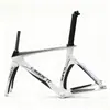 Cuadro Blanco de Carbono para Bicicleta de Pista Fixie Bicicleta de una Sola Velocidad Cuadro Fijo Engranaje Fijo 700c