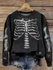Suéter de gola redonda de Halloween transfronteiriço feminino outono novo para conjunto elementos de terror casaco tendência casaco atacado