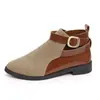 Comercio electrónico transfronterizo, talla grande, colección otoño/invierno 2026, de tacón grueso, con plataforma, estilo británico, a la moda y casual, botines para mujer