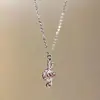 Colar Vintage Blue Note Mais Vendido Transfronteiriço para Meninas com Pingente de Nota Musical Brilhante em Strass Corrente para Clavícula