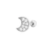 Aretes de Hueso de Oreja 3D Luna Cruzados Europeos y Americanos Gabei, Aretes de Hueso de Oreja Moño, Fábrica de Joyería para Piercings en Stock
