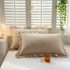 Fundas de almohada de algodón lavado clase a, algodón puro, un par de fundas de almohada grandes individuales para adultos, fundas de almohada con borde de algodón puro 48X74