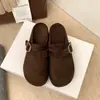 Veludo plus 2026 chinelos de algodão engrossados sola grossa aumento da altura interna uso externo chinelos mule bico fechado quentes femininos inverno slip-on