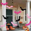 Novo Pingente de Morcego de Halloween Simulação Morcego Preto Pendurado Voando Decorações Temáticas de Halloween para Interior e Exterior