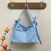 Bolso de Hombro con Letras Tailandesas de Colores Candy para Debajo del Brazo Bolso de Mano Nuevo de Moda para Mujer Bolso de Tela de Nylon de Alta Calidad con Lazo