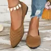 Comércio exterior transfronteiriço malha plus size sapatos femininos 2024 primavera e outono novos confortáveis respiráveis moda Joker sapatos baixos casuais