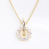 Oro de 14K inyección soporte vacío chapado en oro K oro artesanía anillo circón colgante de perla collar temperamento femenino accesorios DIY