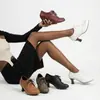 Zapatos de mujer de tacón fino talla grande para comercio exterior, zapatos casuales nuevos para mujer, zapatos de tacón alto para mujer transfronterizos, suela de goma de color sólido con cordones