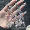 Colgante para Teléfono Estilo Coreano Mariposa de Goma Cadena de Perlas Llavero de Cristal de Nicho Creativo Colgante para Bolso Cadena para Teléfono