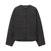 Exportación Transfronteriza Ropa de Mujer Otoño e Invierno 2025 Estilo Europeo y Americano Cuello Redondo Lazo Chaqueta Acolchada de Algodón para Mujer K526111