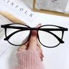 Gafas de montura grande sin graduación miopía anti luz azul gafas lisas de moda para hombres y mujeres artículo de moda para combinar