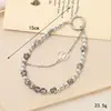 Ins Nuevo Colgante de Llavero con Lentejuelas y Lazo de Perlas para Funda de Teléfono Móvil Accesorios de Correa de Muñeca para Lanyard de Teléfono Móvil