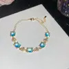 Pulseira de flor oval em zircônia, luxo leve, alta qualidade, elegante, design único, acessório feminino versátil