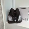 Bolso de lona para mujer de estilo coreano, moderno, bolso de mano para el hombro, bolso casual moderno y simple para mujer, bolso tipo cubo artístico de mano