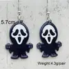 Pendientes en Y de Halloween Transfronterizos Nochebuena Pesadilla Calavera Personaje de Terror Pendientes Acrílicos Venta Directa de Fábrica