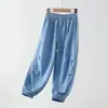 Calças Jeans de Tencel para Meninos de Verão, Calças Finas Anti-Mosquito para Meninas, Calças Compridas Casuais para Meninos, Roupas Infantis para Meninas