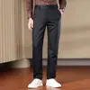 Calça Social Masculina de Alta Qualidade Outono/Inverno 2026 Tencel Perna Reta Pequena Calça Casual Elástica para Meia-Idade Draping Calças Masculinas