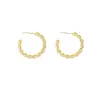Brincos de Argola Cruzados Torcidos da Moda com um Toque de Luxo para Mulheres, Textura Exclusiva, Argolas Versáteis, Atacado do Fabricante, Exquisitos