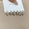 Set de Aretes Redondos de Circonita Estilo Coreano Ins, Casual y de Moda, Aretes Versátiles con un Toque de Lujo Ligero y de Alta Gama para Mujer