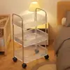Estante de almacenamiento de carrito pequeño transparente de fábrica personalizado, estante de almacenamiento de plástico móvil, estante de almacenamiento de acrílico para cocina y baño