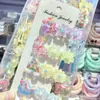 Lindo Unicornio Arcoíris con Pedrería Perlada Flor 3D Dibujos Animados Pinza para el Cabello Infantil Flequillo Dulce Pinza Lateral Pasador