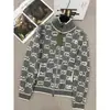Versión Alta Familia Nanyou g Nueva Toalla Bordada Cuello Alto Cremallera Doble g Estampado Completo Cardigan Chaqueta de Lana Tejida