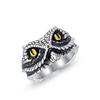 Anillo de Serpiente Esquina Plata Imitación para Hombre Retro Agresivo Anillo de Gama Alta Diseño de Nicho Anillo Ajustable Abierto