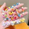 Pulseira Kuromi Infantil Sanrio Meninas Doce Fofa Desenho Animado Feita à Mão Corda de Mão Pequeno Presente Acessórios Delicados