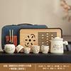 Bule de Cerâmica Retrô Estilo Chinês Peônia Azul Xícara de Chá Aberta Estilo Chinês Sala de Estar Conjunto de Chá de Alta Qualidade Logo Personalizado