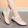 Una generación de zapatos de madre, zapatos de primavera y otoño, zapatos de tacón bajo para mujeres de mediana edad y mayores, zapatos Joker para mujer, zapatos de cuero nuevos con hebilla cómoda