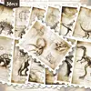 36 pegatinas de sellos de boceto de dinosaurios vintage, estilo boceto jurásico, pegatinas decorativas impermeables para journaling, al por mayor