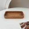 Cesta de Armazenamento de Rattan Estilo Retrô Cesta de Armazenamento Diversos para Mesa de Centro de Mesa Cesta de Armazenamento de Cosméticos Cesta de Bambu