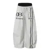 Calça Wide Leg Estilo Americano com Cintura Dupla e Estampa de Letras para Homens e Mulheres, Novo Estilo de Primavera, Estilo Preguiçoso, Calça Casual Versátil para Rua