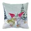 Feliz Navidad Viejo Barba Blanca Gnomo Piel de Durazno Encriptada Terciopelo Decoración del Hogar Cojín de Sofá Almohada ZT420