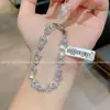 Pulseira Fashion Estilo Europeu e Americano Brilhante Diamante Oval Zircônia Colorida Luxo Leve Design de Nicho Temperamento de Alto Padrão Iluminador Joia Versátil