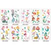 Adesivos de tatuagem de sereia à prova d'água e suor para além das fronteiras, adesivos de desenho animado infantil com tema de festa dos sonhos e princesa, conjunto