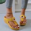 Zapatos de mujer de comercio exterior de estación independiente, sandalias de cuña con punta de playa de verano 2022, sandalias romanas de talla grande europeas y americanas para mujer