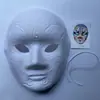 Maquillaje facial con hendidura doce zodiaco máscara blanca pintada a mano al por mayor con cuerda e imagen a color